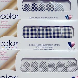 Color Street Nail Polish Strips, set of 3!